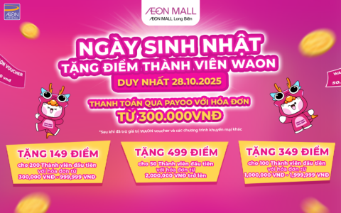AEON MALL LONG BIÊN – CHÀO MỪNG SINH NHẬT 10 NĂM: MƯỜI NĂM GẮN KẾT, TRIỆU ĐIỂM TRI ÂN